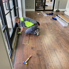 Hardwood Floors being installed 