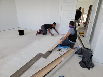 New flooring being installed